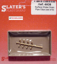 Slaters 4A38 Surface Water Drain Pipe Clips x 9 Cast Brass 00 Gauge 1st class Po