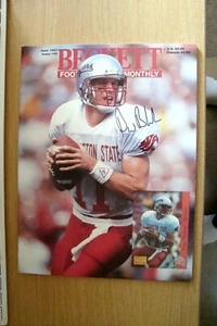 Drew Bledsoe & Dan Fouts Dual Signed June 1993 Beckett Issue #39 With COA - Picture 1 of 3