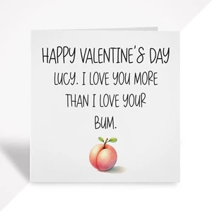 Lustige Valentinstag Karte für Freund Freundin Ehemann Frau - Pfirsich Po Geschenk - Bild 1 von 6