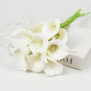 5pz Calla Giglio Fiori Artificiali per Matrimonio Nuziale Doccia e Decorazione Casa - Foto 1 di 2