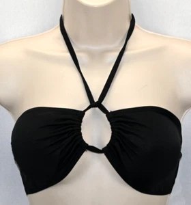 Top de bikini negro con cuello atado o sin tirantes con almohadillas extraíbles talla L nuevo sin etiquetas - Imagen 1 de 3