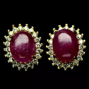 Shola Auténtico Natural Rosa Rojo Rubí Pendientes Plata Esterilina E340 - Imagen 1 de 3