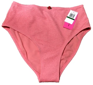Betsy Johnson Scrunch Hi-waist Large Pink Swim Bottoms - Picture 1 of 7