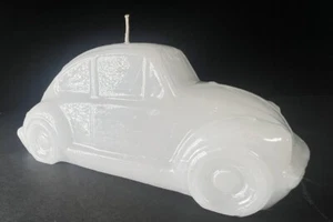 VINTAGE White VW Volkswagen Bug Decorative Wax Candle - Picture 1 of 7