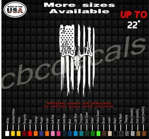 American Flag Deer Skull Vinyl Decal Sticker | Hunting decals | - Picture 1 of 1