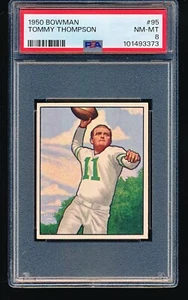 Bowman Tommy Thompson 1950 novato #95 PSA 8 - Imagen 1 de 2