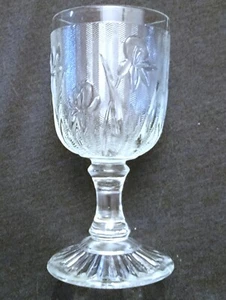 Jeanette IRIS & HERRINGBONE 4 1/4" Weinglas(e) klar Vintage Depressionsglas - Bild 1 von 3