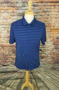 Polo de golf atlético Under Armour Heatgear manga corta azul gris a rayas L - Imagen 1 de 7