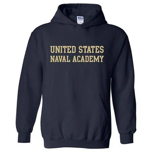 US Naval Academy Midshipmen Basic Block Licensed Hooded Sweatshirt - Navy - Picture 1 of 6