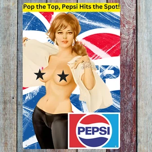 Pepsi Cola Bottoms Up! Blechschild für Man Cave Bar Garage, Bar Restaurant Neu - Bild 1 von 4