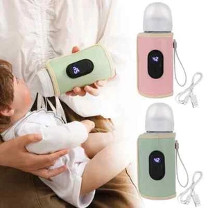USB Baby Portable Feeding Bottle Warmer Milk Heater Insulated Thermal Bag Travel - Picture 1 of 21