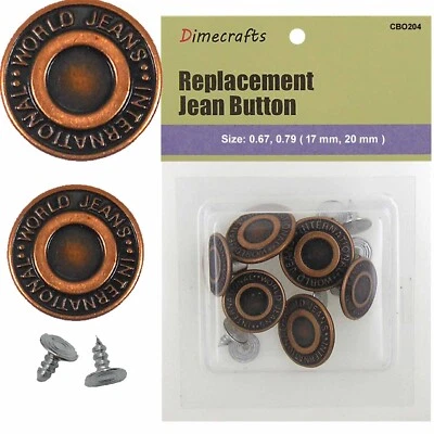 17 - 20 mm No-Sew Replacement Jean Tack Buttons (CBO20_4) CT. 6 - Image 1 of 3