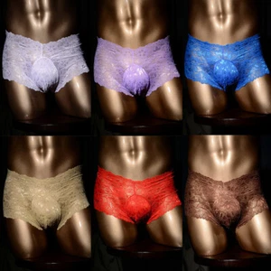Mutandine uomo pizzo sexy intimo incrociato porno mutandine rigonfiamento marsupio slip η - Foto 1 di 16