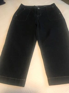 Pantalones capri cómodos de denum oscuro talla 10 Style & Co para mujer - Imagen 1 de 4