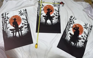 One Piece Monkey D. Luffy Japanese Samurai Style Fabric Art Lot Of 3 Wall Decor - Picture 1 of 4