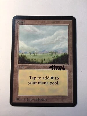 MTG Magic The Gathering Alpha Plains Artist Signed Jesper Myrfors Lp/nm - Image 1 of 4