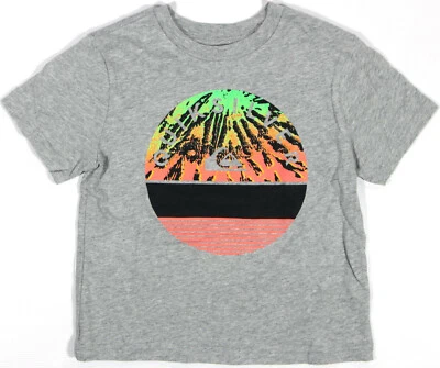 QUIKSILVER мальчиков вересковый серый серфинг футболка размер 4 ребенка новый пляж неоновый логотип футболка - Изображение 1 из 2