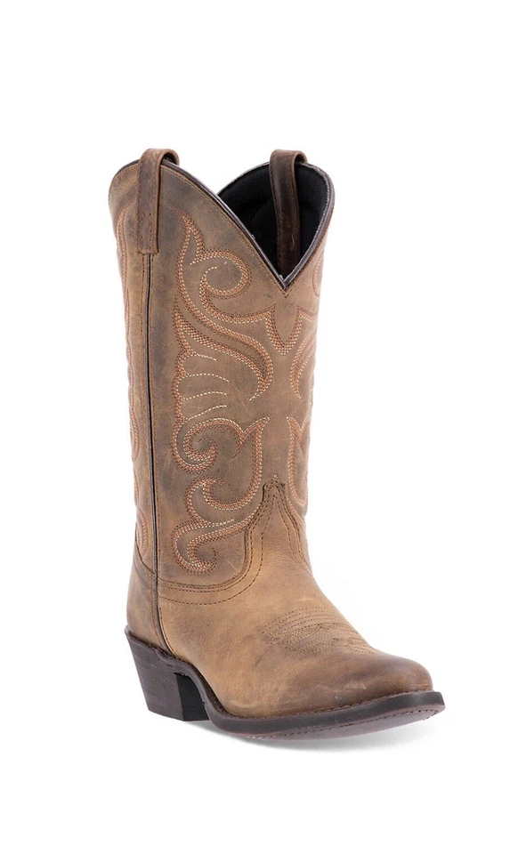 Laredo Bridget 51084 Womens Tan Distressed Leather Western BOOTS 7.5 Medium