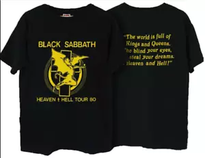 Vintage 1980 Black Sabbath Heaven And Hell Tour T-Shirt For Fans - Picture 1 of 5