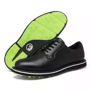 Herren Atmungsaktiv Leder Golf Sneaker Rutschfest Spikes Golf Turnschuhe Schnürschuh - Bild 1 von 9