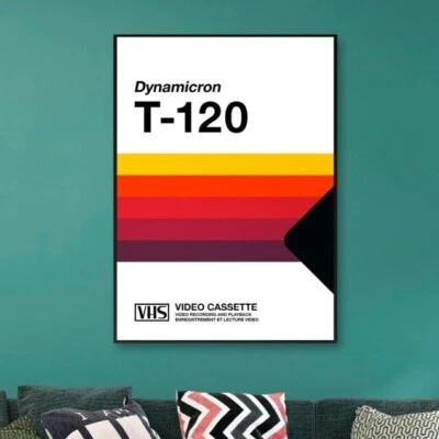 VHS cassette, case T-120 [retrowave/vaporwave] - retrowave aesthetic poster - Image 1 of 4