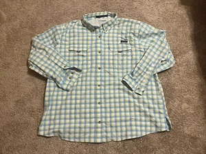 Columbia PFG Super Bahama Shirt Men's Size XXL Omni Shade Plaid Fishing Vented - Picture 1 of 6