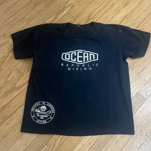 OCEAN REPUBLIC DIVING black t-shirt size large - Picture 1 of 5