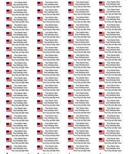"Amerikanische Flagge - 80 Stck. personalisierte kleine Rücksendeadressetiketten - 1/2"" x 1 3/4" - Bild 1 von 3
