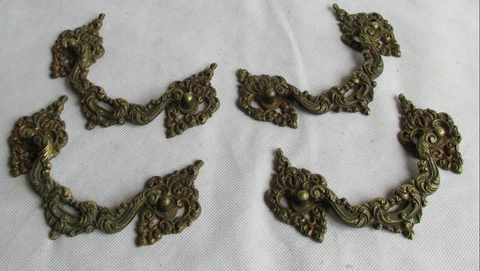VINTAGE BRONZE ART NOVEAUX FURNITURE HANDLES DECORATION RELIEF, WEAR, LQQK! Cover