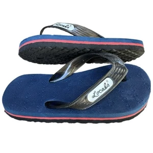 Locals Original Kid Toddler Size 4 Flip Flops Hawaiian Sandal Blue Orange - Picture 1 of 5