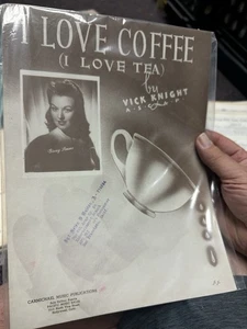 B 1943 WW2 Ginny Simms Sheet Music ‘I Love Coffee’ - Picture 1 of 1