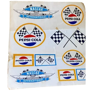 Pepsi Cola Nascar 1964-1976 NOS Unused Sticker Sheet 8 Decals Fast Ship! - Picture 1 of 3