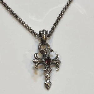 Extraña Cadena Colgante Collar Cruz Plata 925 50cm Buen Estado - Imagen 1 de 16