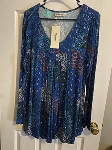 blue paisley top xl - Picture 1 of 3