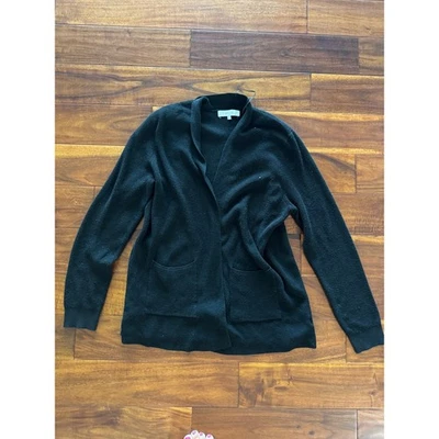 verve ami Black Cardigan Sweater Knit Open Front Pockets Size L - Image 1 of 3
