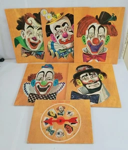 Vtg Halloween Scary Clown Spooky Face Puzzle Game w/ Spinner No Box 1960s - Picture 1 of 11