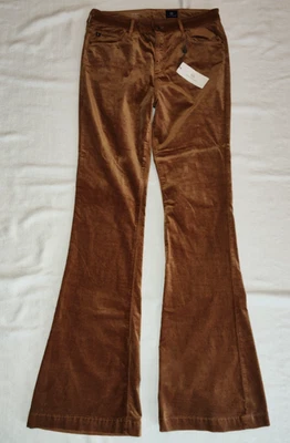 Pantalones de mezclilla de terciopelo acampanados de tiro alto Adriano Goldschmied The Janis 32X34,5 $210 NUEVOS AG Foto 1 de 4