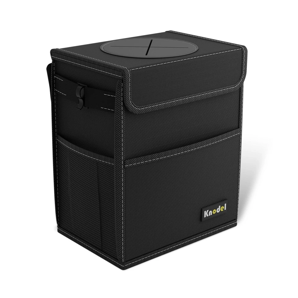 Knodel Car Trash Can Waterproof Auto Garbage Bag Car Trash Can with Lid Leak