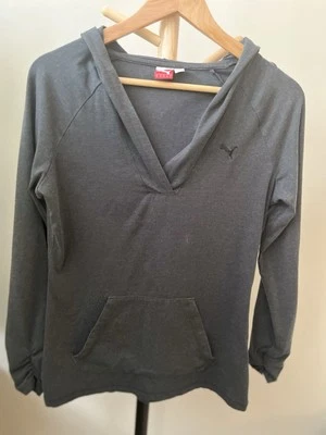PUMA Mujer M Gris Oscuro/Negro Sudadera con Capucha Manga Larga Camisa Prenda para el torso Ropa Activa Sudadera con Capucha Foto 1 de 4