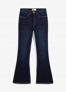 Flared Leg Stretch Jeans Gr. 42 Dunkelblau Denim Damenjeans Hose Pants Neu - Bild 1 von 1