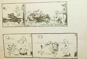 Surrealistische Portraits Tuschemalerei 1995 signiert - Bild 1 von 8