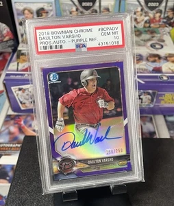 2018 Bowman Chrome Daulton Varsho Purple Refractor Auto /250 PSA 10 1st Auto - Bild 1 von 4