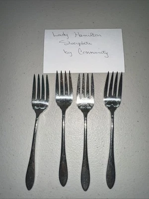 Tenedores para ensaladas Oneida Community Lady Hamilton Foto 1 de 4