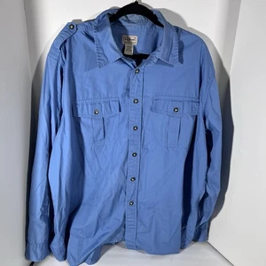 LL Bean Long Sleeve Blue Button Down Dual Pocket Casual Shirt Men's XL Reg - Picture 1 of 4
