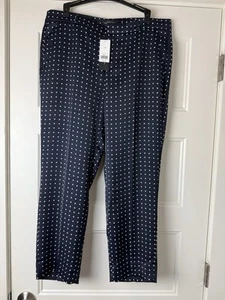 Pantalones Banana Republic Avery 10 Lunares Azul Marino Medio Paseo Tobillo Recto Nuevos con Etiquetas - Imagen 1 de 14