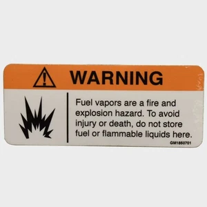 Tracker Boat Warning Decal Sticker 202428 | Fuel Vapor Hazard - Foto 1 di 3
