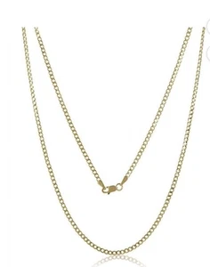 14 Karat Gelbgold 2 mm Herren Damen Miami Kubanische Gliederkette Halskette 22 Zoll - Bild 1 von 4