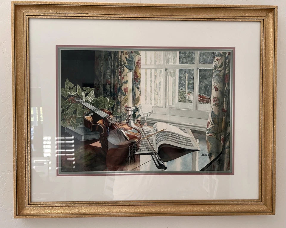 David Gill “Concierto para Violín Reminiscencia” FIRMADO Acuarela Original '95 - ENMARCADO Foto 1 de 4