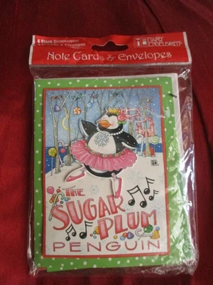 Mary Engelbreit Christmas Note Cards Sugar Plum Penguin Magnetic Paper Pad NEW - Image 1 of 3