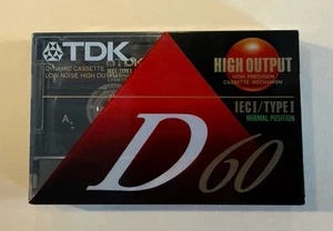 Cinta de casete dinámica de alto rendimiento TDK D 60 IEC1/Tipo 1 en blanco SELLADA minutos NUEVO - Imagen 1 de 7